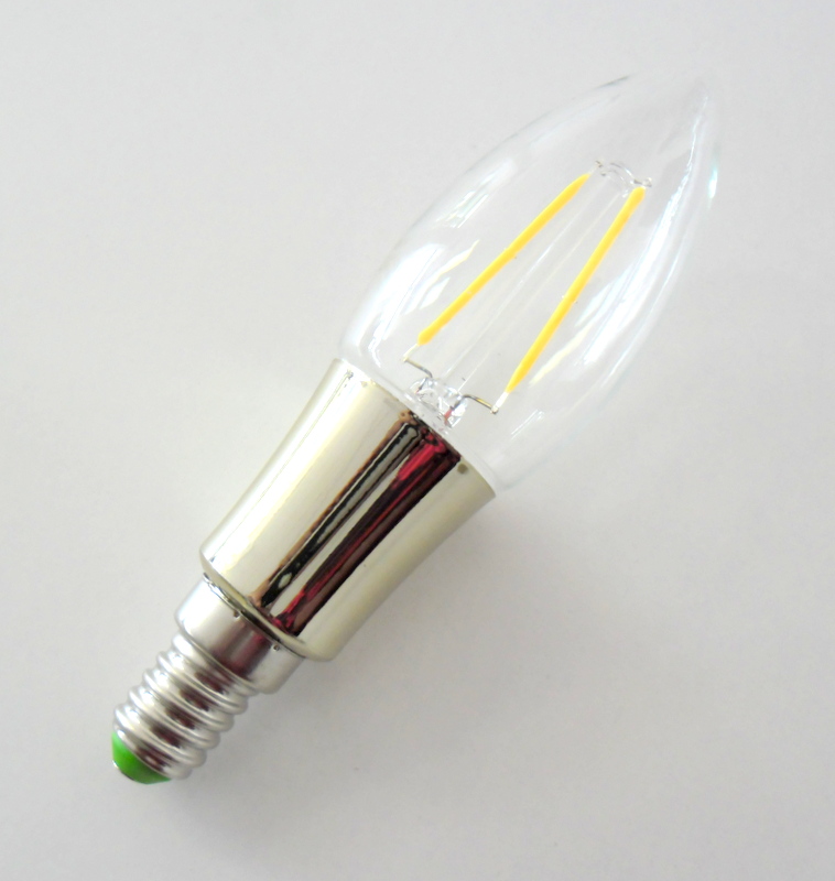 LED gyertya izzó E14, 2W
